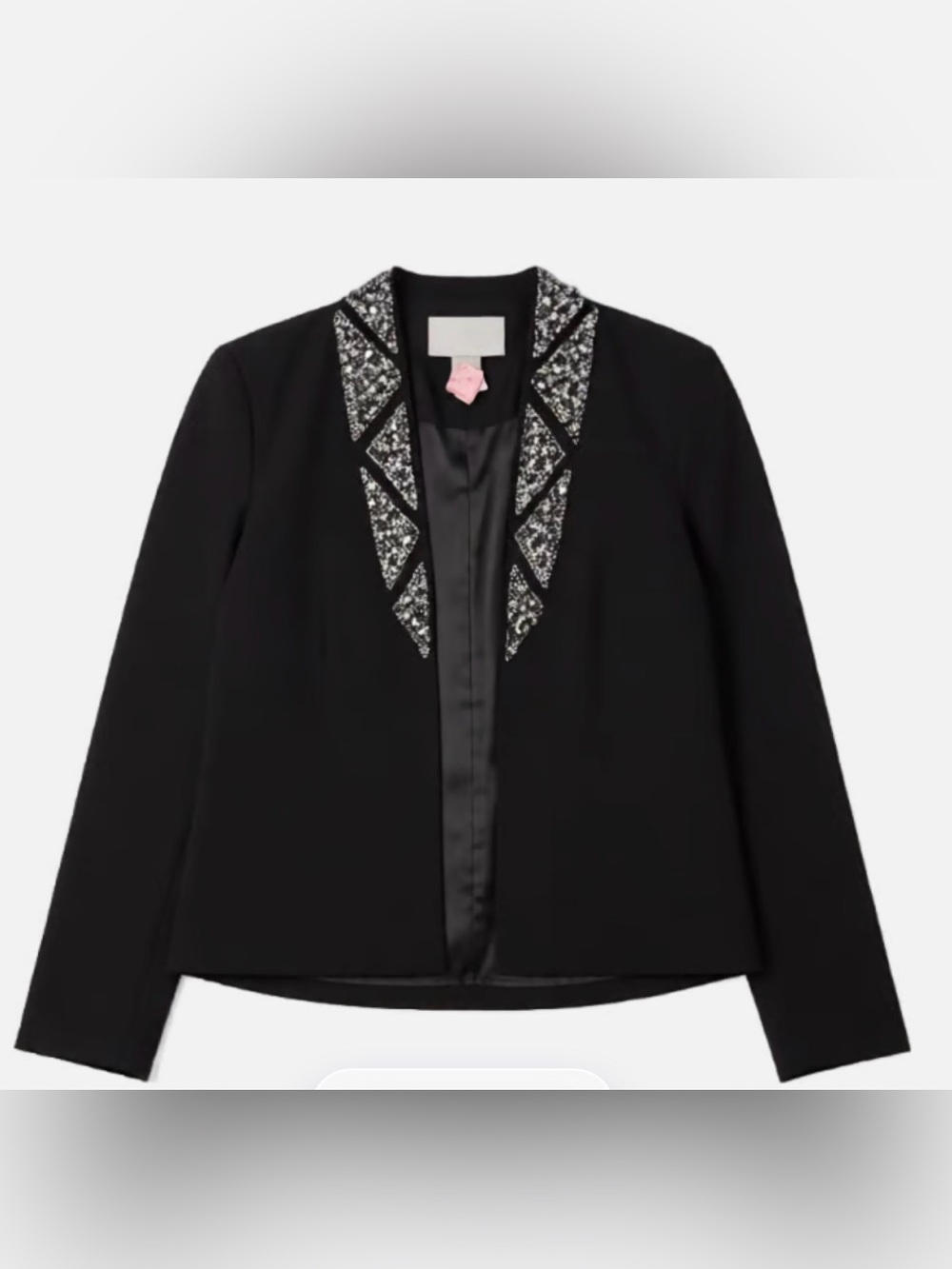 H&M Black Blazer with Sequin-Embellished Lapel